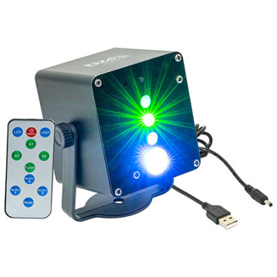 Proiector laser portabil, cu efecte RGB automata, 3W, telecomanda foto