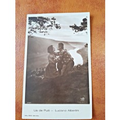 Fotografie tip Carte Postala, Lia de Putti si Luciano Albertini, necirculata