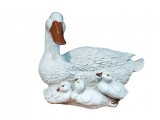 Cumpara ieftin Statueta Rata cu Ratuste, Rasina, 25cm, Alba, Decorativa Casa, Cadou Deosebit, Aspect Vintage