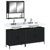 Gossi set mobilier de baie, 3 piese, negru, lemn compozit