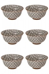 Set boluri, 6 piese, 250 ml, Ceramica, Negru