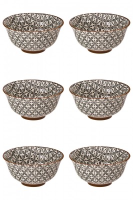Set boluri, 6 piese, 250 ml, Ceramica, Negru foto