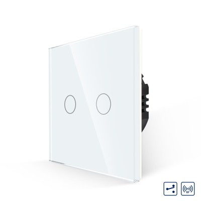 Intrerupator Dublu Cap Scara cu Touch din Sticla LUXION, RF433 SmartElectro IntelligentHouse foto