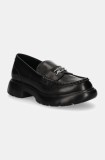 Karl Lagerfeld mocasini de piele PHOENIX femei, culoarea negru, cu platforma, KL42111