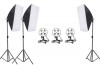 Kit 3 softbox ,mufa pivotanta cu 4x socluri e27, Fara becuri, Oem