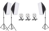 Cumpara ieftin Kit 3 softbox ,mufa pivotanta cu 4x socluri e27, Fara becuri, Oem