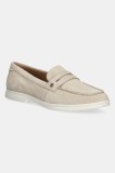 Geox mocasini din piele intoarsa D XAND 3 femei, culoarea bej, cu toc plat, D550ZD 00022 C6738