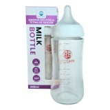 Biberon din sticla borosilicat 240 ml KidsCare cu tetina din silicon