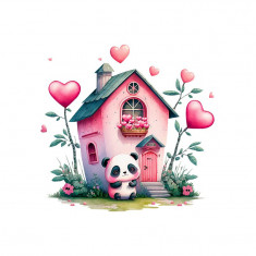 Sticker decorativ Casa Ursului Panda, Roz, 53 cm, 3516ST