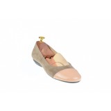 Oferta marimea 38 Balerini dama casual din piele naturala intoarsa, cu varf din piele lacuita LZENA2BEJBEJ