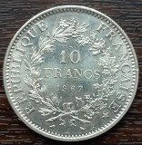 (A375) MONEDA DIN ARGINT FRANTA - 10 FRANCS FRANCI 1967, HERCULES, 25 GRAME, ARGINT 900