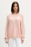 New Era pulover din amestec de l&acirc;nă culoarea portocaliu, light, 60684501