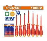 Set 7 surubelnite izolate Wadfow, tensiune 1000V, otel Cr-V