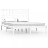 Cumpara ieftin Cadru de pat fara saltea, alb, 120x190 cm, lemn masiv pin