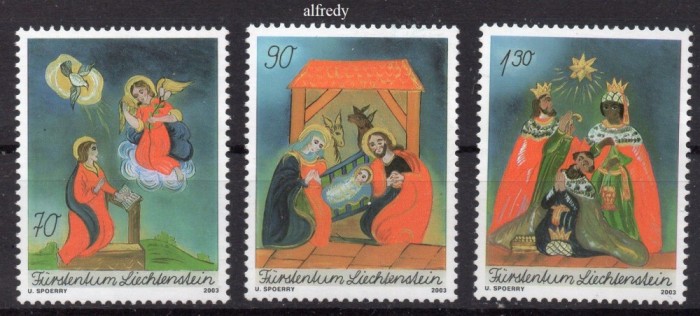 LIECHTENSTEIN 2003, Craciun, Arta, serie neuzata, MNH