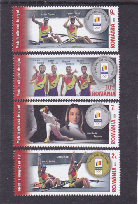 ROMANIA 2021 - MEDALII OLIMPICE 2020 , MNH - LP 2335