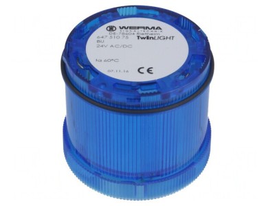Semnalizator LED Albastru 24V IP65 foto