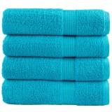 VidaXL Prosoape de duș premium SOLUND 4 buc. turcoaz 70x140 cm 600 gsm