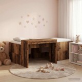 Cumpara ieftin Cadru de Pat Inalt pentru Copii cu Birou Lemn vechi 80 x 200 cm