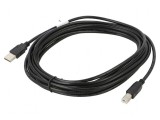 Cablu USB 2.0 A la B, 5m, negru, aurit