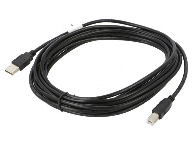 Cablu USB 2.0 A la B, 5m, negru, aurit