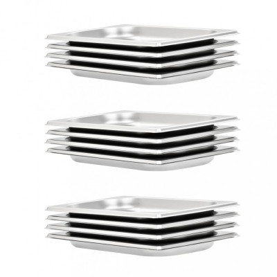 vidaXL Recipiente Gastronorm 12 buc. GN 1/4 20 mm oțel inoxidabil 50899 foto