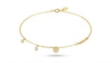 Cumpara ieftin Bratara din Argint Placat cu Aur Multi-Charm Heart Crystal Cascade