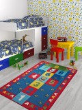 Cumpara ieftin Covor Camera Copii Model Sotron, Marime 100 x 150 cm, Rosu, Inaltime Fir 6 mm, Antiderapant, Antialergic, Poliamida, Gradinita, Cresa, Loc de Joaca