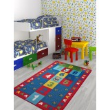 Covor Camera Copii Model Sotron, Marime 100 x 150 cm, Rosu, Inaltime Fir 6 mm, Antiderapant, Antialergic, Poliamida, Gradinita, Cresa, Loc de Joaca