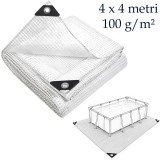 Cumpara ieftin Prelata Transparenta pentru Piscina Supraterana 4x4 m, Armata, 100 g/mp