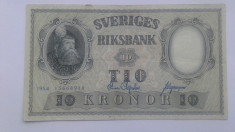 Suedia 10 kronor 1954 foto