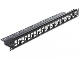 Patch Panel 19&quot; pentru keystone 24 porturi incrucisate negru, Delock 43278