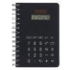 Carnet Notițe, A5, Cu Spirală, Copertă Dură Neagră, Calculator 8 Cifre, Panou Solar, 80 File, Oem