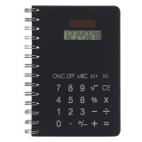 Carnet Notițe, A5, Cu Spirală, Copertă Dură Neagră, Calculator 8 Cifre, Panou Solar, 80 File, Oem