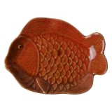 Cumpara ieftin Platou ceramica portocalie Peste 16x11x3 cm