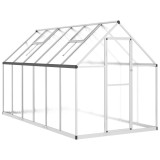 Sere cu cadru de baza, argintiu, 334x169x195 cm, aluminiu