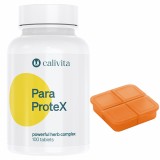 Cumpara ieftin Set supliment alimentar si cutie pilule, CaliVita, recomandat antiparazitar, ParaProtex 100 tablete