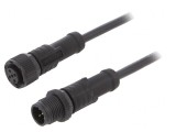 Cablu senzori/automatizări M12-M12 1m mufă-mufă