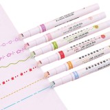 Set 6 Markere pentru Design si DIY, Evidentiatoare Ondulate pentru Subliniat si Desene, Oem