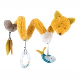 Spirala Activitati Bebe Moulin Roty Olga Carucior/Patut, 0+ luni, Clopotel, Frunze Fosnitoare, Bumbac, Mustar