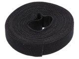 Brățară Velcro Neagră 4m x 16mm Rola