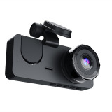 Camera tripla auto DVR Slim, Ecran LCD 2 INCH, Full HD 3 Lentile ,Fata + Spate,Senzor G , Negru, Oem