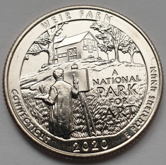 25 cents / quarter dollar 2020 USA, Weir Farm, Connecticut, unc, litera P foto