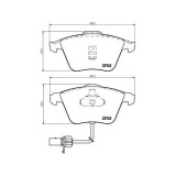 Placute frana Audi A6 C5 (4b2) 01.97-12.05, A6 C5 Avant (4b5) 11.97-01.05, Allroad C5 (4bh) 05.00-08.05, Fata, BREMBO
