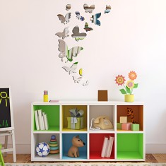 Sticker Acril Decorativ, Oglinda, Fluturi