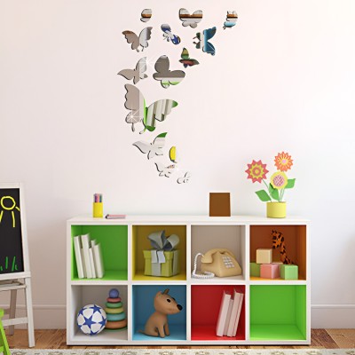 Sticker Acril Decorativ, Oglinda, Fluturi foto