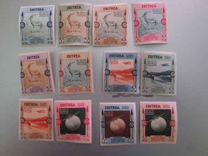 ERITREA ITALIANA 1934 SERIE NESTAMPILATA MNH/MH=260