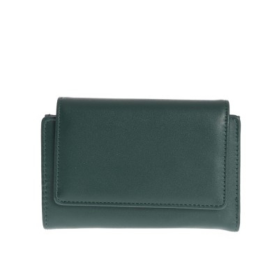 Portofel verde elegant cu design minimalist foto