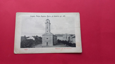 Timis Lugoj Piata Regina Maria si Biserica greco catolica 1900 foto