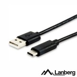 Cablu USB 2.0 USB A - USB C 3m negru fire Cupru LANBERG CA-USBO-20CU-0030-BK